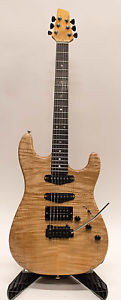 Warmoth Flame Top HSS Strat USA CG Neck & Peekamoose Pickups with Gig Bag