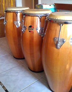 GOPE  New Brazilian  3-Piece Conga Set with Chrome Hardware  Rose Cedar