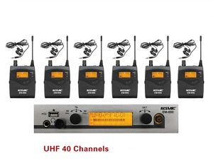 ACEMIC EM-650 Pro 6 Transmitters 100M UHF 928MHz Wireless In Ear Monitor System
