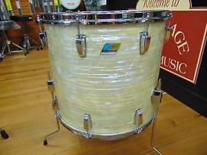 Vintage 70's Ludwig 18" Floor Tom Drum, 3 Ply, WMP White Marine Pearl