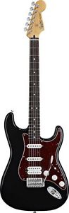 Fender Deluxe Lone Star Stratocaster RW in Black - E-Gitarre inkl. Tasche