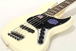Fender American Deluxe Jazz Bass V N3 Olympic White Electric Bass Guitar