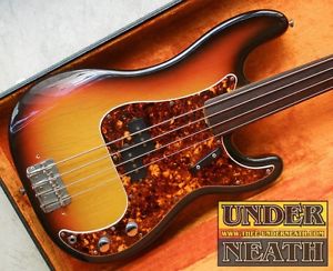Fender 1971 Precision Bass Fretless (SB) Electric Bass Guitar Free Shipping