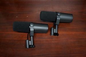 PAIR ORIGINAL SHURE SM7B  DYNAMIC VOCAL MIC MICROPHONES