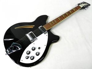 Rickenbacker 360 Jetglo 1996 Black w/hard case Guitar From JAPAN Free shipping