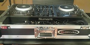 Numark Mix Dect Quad Black Mixer  and w/ Case Oddy USA Flight Zone..& all /wires