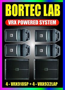 4X BL VRX932LAP Powered Line Array Speakers + 2X VRX918SP Amplified Subwoofers