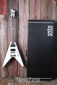 Sozo Z Series ZVW Flying V Electric Guitar White with Black Bevel with Case BLEM