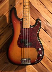 Fender Precision Bass 1973 Sunburst Electric Bass Guitar Free Shipping