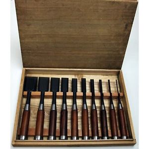 ICHIHIRO HIDARI / 10set Chisels Nomi B Pro Carpentry Woodworking Engraver Japan