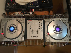 Used Technics sl-dz 1200 2 units vestax vmc-200 cdj dj mixer set EMS Free