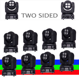 8 Pcs!100W Two Sided Wash Moving Heads Stage Lighting DJ Disco Weding Party