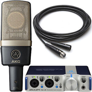 AKG C314 Studio Condenser Microphone + Zoom TAC-2R Thunderbolt Audio Interface