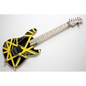 EVH Black with Yellow Stripes Used Guitar Free Shipping from Japan #g2266