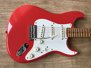 Fender Mexican Stratocaster Classic 50's fiesta red, 2004, tweed case & Zoom G3N