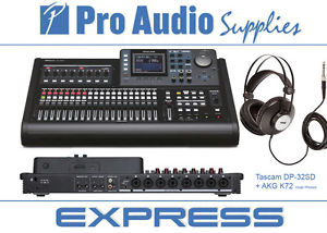 Tascam DP-32SD Multitrack recorder 8 XLR IN Portable Free AKG K72 Headphones NEW
