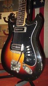 Vintage Circa 1967 Hagstrom II Electric Guitar Sunburst With Polyfoam Case Nice