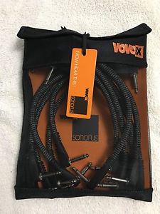 VOVOX SONORUS THE WORLDS FINEST PEDALBOARD CABLES Angled 1/4" to 1/4"  SET OF 12