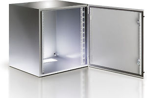 ARMADIO RACK 19'' A MURO 17U GRIGIO IP65 PORTA VETRO