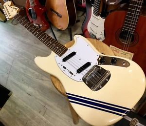 Used! Fender Japan Mustang Guitar MG Stripe Vintage White Made in Japan
