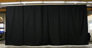 New!! Black Stage Curtain 15 H x 30 W (Non-FR) with 30 feet of Curtain Track