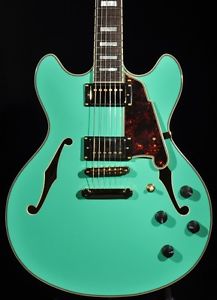D'ANGELICO EXDC SP SURF GREEN DOUBLE CUT SEMI-HOLLOW BODY GUITAR