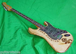 Fender USA 1991 Strat Hickory Blue Carving Awesome 1-0f-A-Kind Performer's Axe