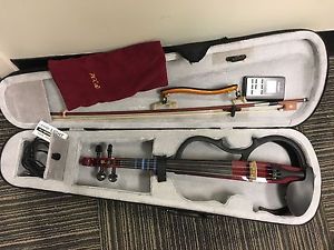 YAMAHA electric violin set Wine Red SV-150S-WR  w/ Bow, Case and Shoulder rest
