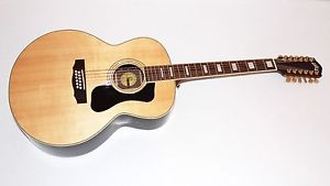 Guild F-1512E 12-String Junbo Acoustic-Electric Guitar w/ Case