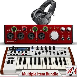 Focusrite Clarett 4Pre Audio Interface & FREE Arturia KEYLAB 25 & HEADPHONES