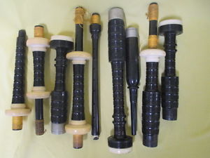 J, Robertson Edinburg Bagpipes, 10 Pipes, Bag,Reeds, Thread and Case