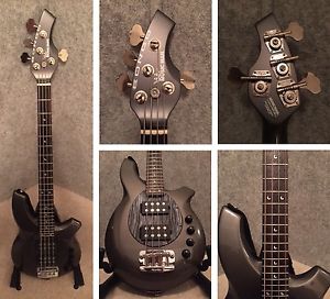 2003 Ernie Ball Music Man Bongo - Stealth Black 4 String Model HH w/Strap & Bag