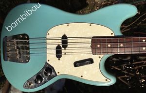 1966 Fender Mustang Bass - Rare Custom Color Daphne Blue - OHSC
