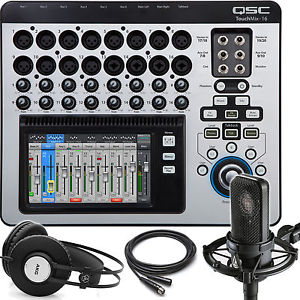 QSC Touchmix 16 Digital Mixing Console with Audio-Technica AT4040 Condenser Mic