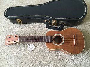 Vintage Maui Music Hawaiian Koa soprano Peter Lieberman ukulele Uke Deluxe New!