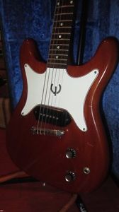 Vintage 1961 Epiphone Coronet Electric Guitar Wide Nut P-90 Cherry 3 On A Side