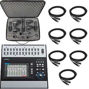 QSC Touchmix 30 Pro Digital Mixer with Shure 7-Piece Drum Microphone Kit
