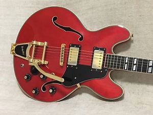 Ibanez 2370 / ES-345 Copy Pre Serial # Early 1970's Cherry Red Gold Bigsby MIJ