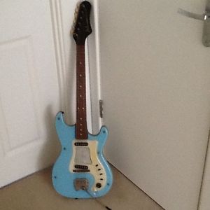 Vintage 1964 Hagstrom "Futurama ll Delux Leatherback Guitar in Blue