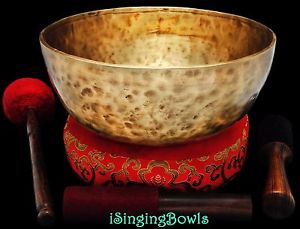 New Tibetan Singing Bowl: Jambati 11 3/8" Diameter, Contemporary, A2 & D#4.VIDEO