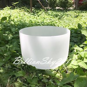 Chakra Tuned Set of 7 Frosted Crystal Singing Bowls 10"-12"