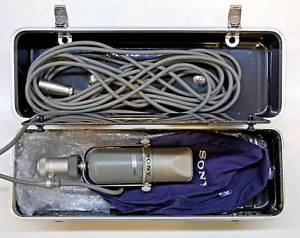 VINTAGE SONY C-37P CONDENSER MICROPHONE MIC W/CASE & POUCH