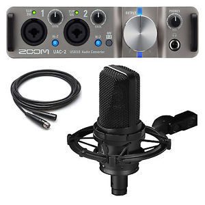Audio-Technica AT4050 Condenser Microphone with Zoom UAC-2 Audio Converter