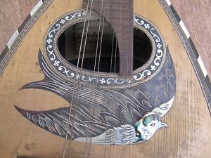 ANTIQUE / VINTAGE BIRD MANDOLIN -  G INDELICATO CONTARINO NO.23 -  DECORATED.