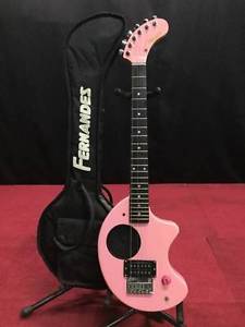 FERNANDES ZO-3 Pink Rare Color Built-in Amplifier E-Guitar Free Shipping