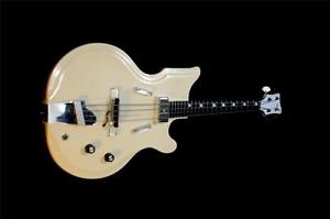NATIONAL VAL-PRO BASS “85” 1961 “SUPER COOL THUMPER”. RARE WHITE RESOGLAS BASS.