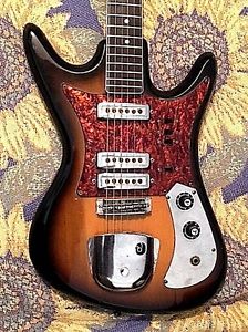 RAREST VINTAGE TEISCO 1960`s (NON CATALOG MODEL) SHARK FIN GUITAR MIJ JAPAN