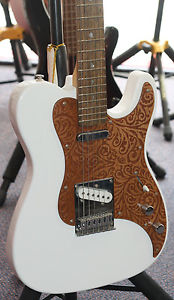 LUNA TELECASTER HENNA PAISLEY WHITE FINISH ELECTRIC GUITAR BRAND NEW!