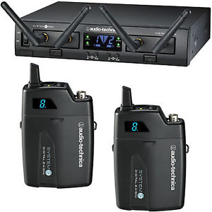 Audio Technica ATW-1311 Dual Bodypack 2.4 GHz Digital Wireless Mic System 10 Pro