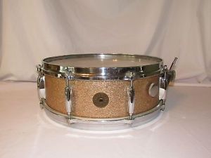 Gretsch Champagne Sparkle Snare Drum #4157 1960's Round Badge RARE!